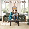 83.86" Teddy Velvet Curved 3-Seater Sofa with High Weight Capacity, Durable Solid Wood Frame and Easy Maintenance - 4 of 4
