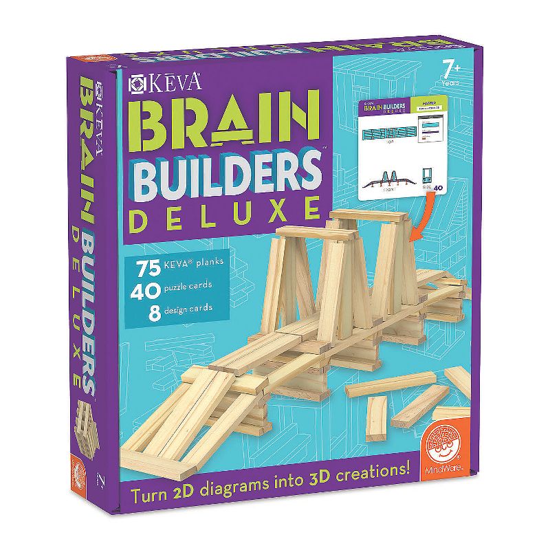 MindWare Keva Brain Builders Deluxe Wooden Plank Set - Building Blocks -123 Pieces, 1 of 5