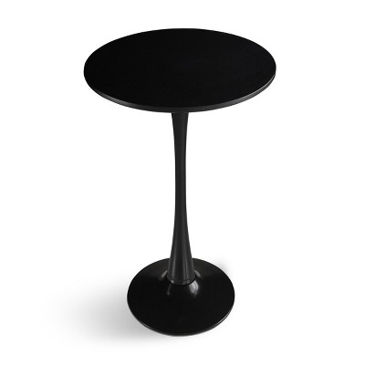 GlasFlength Dining Tables Modern Round Pedestal Table with Mid Century Design for Kitchens and Dining Areas, Black, 31.5"*31.5"*28.74"