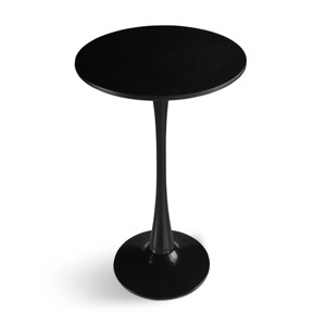 GlasFlength Dining Tables Modern Round Pedestal Table with Mid Century Design for Kitchens and Dining Areas, Black, 31.5"*31.5"*28.74" - 1 of 4