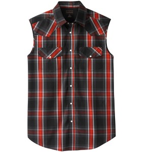 KingSize Men's Big & Tall Tall Western Snap Front Muscle Shirt - 1 of 2
