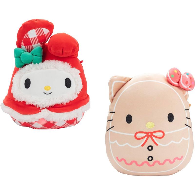 Squishmallows 8" Hello Kitty & My Melody Christmas Plush 2-Pack - Officially Licensed Kellytoy- Squishy Holiday Stuffed Animal Toy - Gift for Girls, 1 of 4
