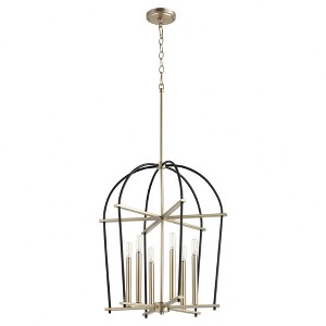 Quorum Lighting Espy 6 - Light Chandelier in  Noir/Aged Brass - 1 of 1