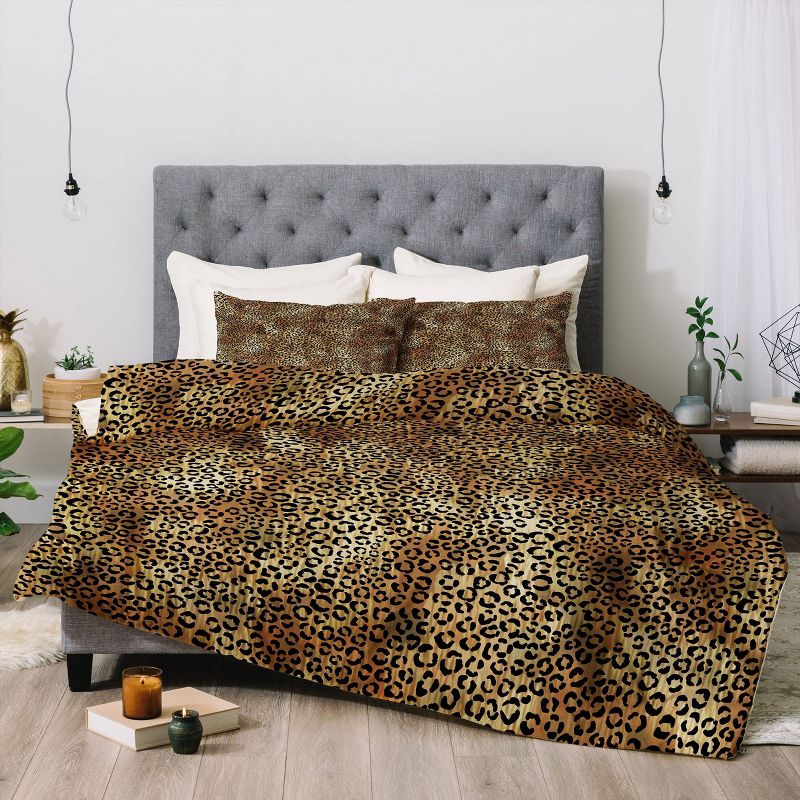 Schatzi Brown Leopard Comforter Set Tan, 3 of 8
