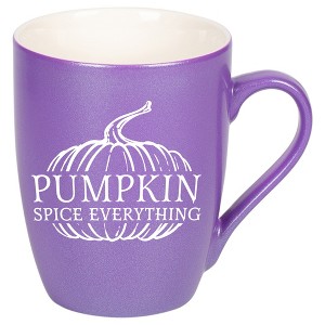 Elanze Designs Pumpkin Spice Everything Passion Purple 10 ounce New Bone China Coffee Cup Mug - 1 of 4