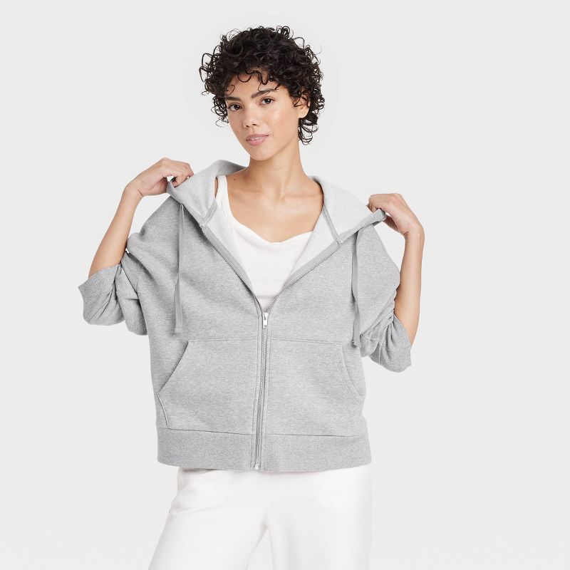 Women's Fleece Zip-Up Hoodie Sweatshirt - Colsie™, 2 of 7