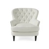 33.5" Polyester Button-Tufted Accent Chair with Nailhead Accents, Foam Seat and Tapered Birch Wood Legs, Contemporary Comfortable Design - 3 of 4