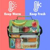 OPUX Double Decker Lunch Box Men Women, Insulated Leakproof Cooler Bag Adult Work, Dual Compartment Pail Tote Boys Girls Kids - 2 of 4