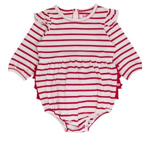 RuffleButts Baby Toddler Girls Long Sleeve Flutter Bubble Romper - 1 of 2