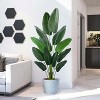 Wikineon Artificial Bird of Paradise Plant 6 Ft Tall Fake Banana Leaf Plant for Indoors and Outdoors,Faux Palm Tree with Plastic Pot for Office - 4 of 4