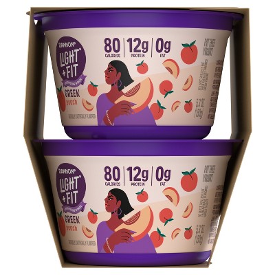 Light + Fit Nonfat Gluten-Free Peach Greek Yogurt - 4ct/5.3oz Cups_6