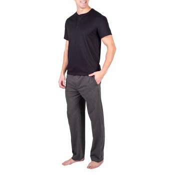 SLEEPHERO Men's Short Sleeve Henley and Pant Pajama Set