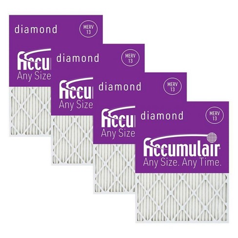 2 pack Accumulair Diamond 4-Inch MERV 13 Air Filter/Furnace Filters 