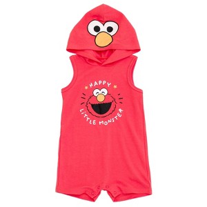 Sesame Street Baby Hooded Cosplay Sleeveless Romper Newborn to Infant - 1 of 4