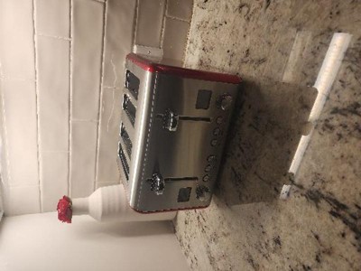 MegaChef 4 Slice Toaster in Stainless Steel Red