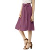 Allegra K Women's Button Front Casual High Waist Belted Midi Flare Skirt - 2 of 4