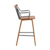 26" Micah Wood Metal Counter Height Barstool Walnut - Armen Living: Square Upholstered, Fixed Seat Height - image 4 of 4