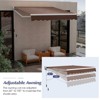 Tangkula 8'×6.6' Retractable Awning W/ Aluminum Frame Sun/Water Protection W/ PA Coating Manual Control Hand Crank Angle Adjustable Design Brown/Beige - 4 of 4