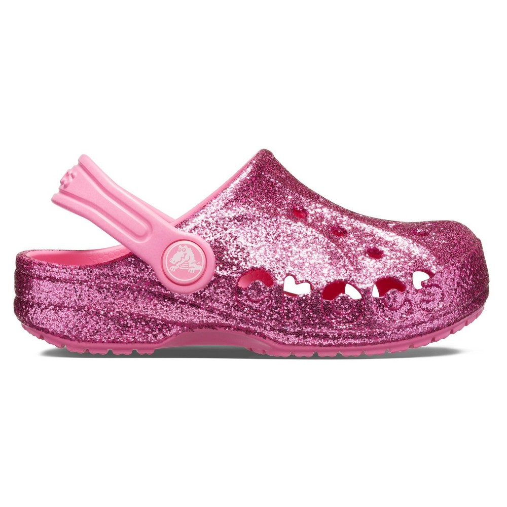 Crocs Kids' Baya Glitter Slip-On Clogs - Pink 3