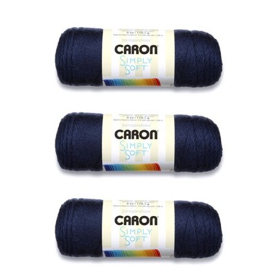 Caron Simply Soft Blue Mint Brites Yarn - 3 Pack Of 170g/6oz
