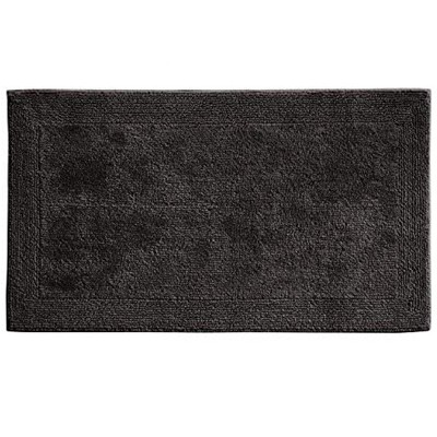 Grund Puro 34 x 21 Inch 100 Percent Organic Cotton Reversible Plush High Pile Absorbent Luxury Rug for Bathroom, Laundry Room, or Kitchen, Graphite