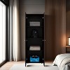 2-Door Tall Wardrobe Cabinet, 4 Shelves, Vertical Storage, 66.9"H – Bedroom - 2 of 4