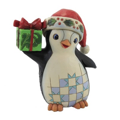 Jim Shore 6.0" Christmas Penguin Present Winter Animals  -  Decorative Figurines