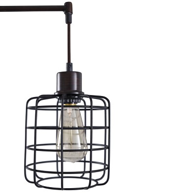 Edison Black Industrial Steel Floor Lamp with Drum Shade