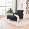KWPZQEB 66" Chaise Lounge Chair Indoor, Oversized Sleeper Chair with Wood Frame & 4-Position Adjustable Backrest, Upholstered Sofa Bed for Living Room - 2 of 4