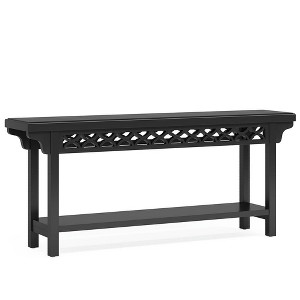Resenkos Entryway Table, Console Sofa Table,Farmhouse Console Table, 70.8" Narrow Wood Sofa Table with Storage,Black - 1 of 3