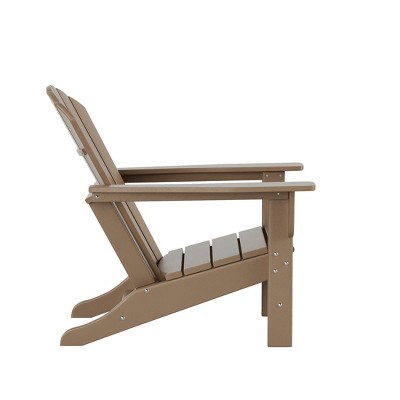 Weathered Wood 12-Piece HDPE Adirondack Chair Set with Ottomans and Tables