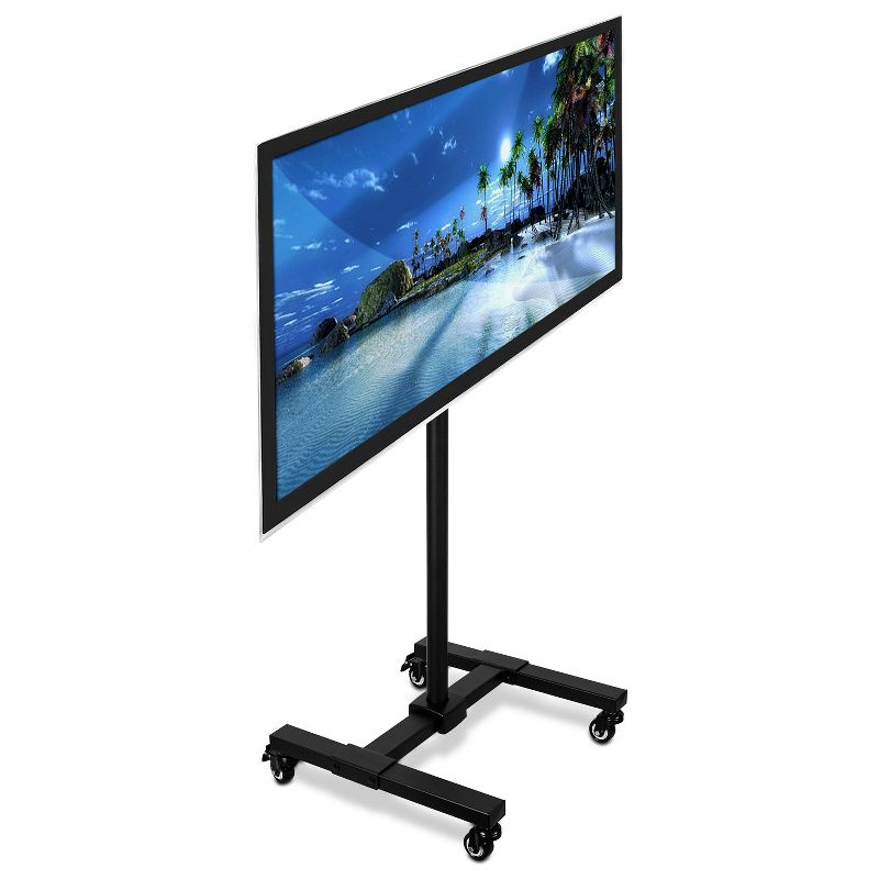 Mount-It! Height Adjustable Mobile TV Stand with Locking Wheels, Rolling Cart for 13" - 42" Flat Panel LCD LED Screens, VESA Compatible up to 200mm, 2 of 9