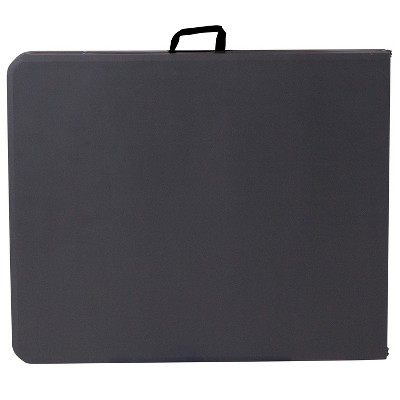 6-Foot Dark Gray Plastic Bi-Fold Folding Table with Metal Frame