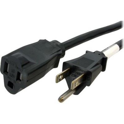 StarTech.com 10 ft 14 AWG Power Cord Extension - NEMA 5-15R to NEMA 5-15P - 10ft - NEMA 5-15R - NEMA 5-15P 125V AC - 15A - Black