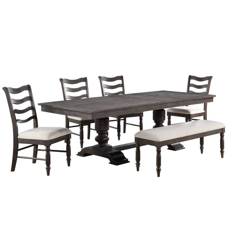 6pc Hutchins Dining Set Washed Espresso - Steve Silver Co., 1 of 13