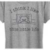 Women's - Instant Message - I Think I Like This Little Life Bear In Bed Short Sleeve Graphic T-Shirt - 2 of 4