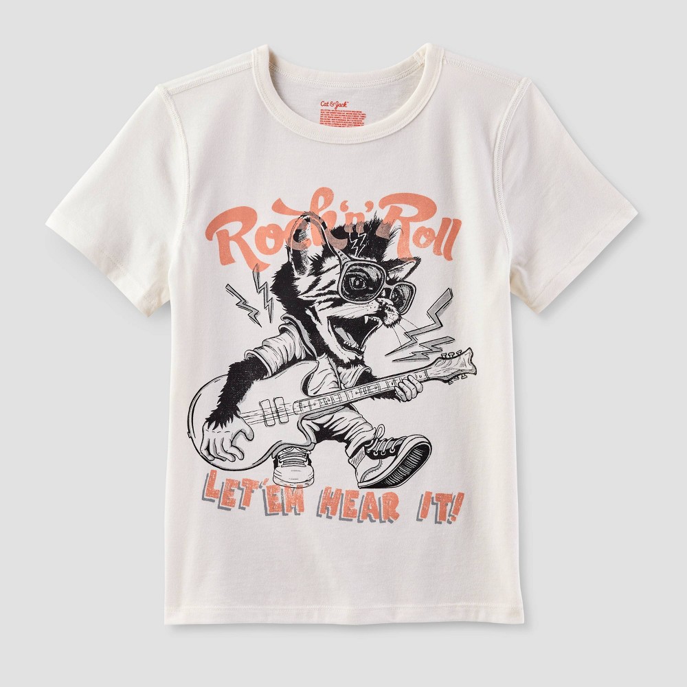 Kid Adaptive Short Sleeve Rock n Roll Graphic T-Shirt