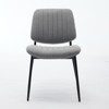 Set of 2 Dining Chairs Armless Chair with Bentwood Back, Upholstered Seat and Metal Legs, Black/Beige/Gray/Orange-ModernLuxe - 4 of 4