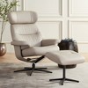 BenchMaster Bruce Mushroom Faux Leather Recliner Chair Modern with Ottoman Footrest Ergonomic Manual Reclining Swivel for Bedroom - 2 of 4