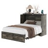 TiramisuBest Full Size Farmhouse Murphy Cabinet Bed with Charging Station and Large Storage Drawer, Foldable Bed for Guest Room, Rustic Gray - 4 of 4