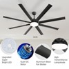 Large Contemporary 72in Smart Ceiling Fan DC Motor 8 Blade High CFM Ceiling Fan with Light and Remote Control Timer APP - 4 of 4