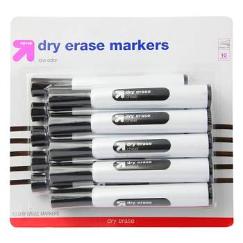 10pk Chisel Tip Dry Erase Markers Black - up & up™