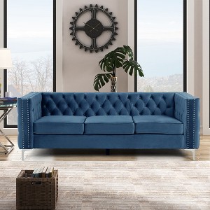 85 in. Square Arm 3-Seater Removable Cushions Sofa - Morden Fort - 1 of 4