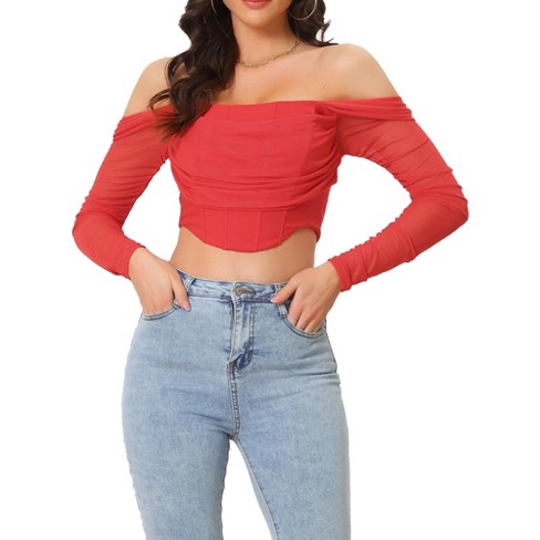 Long Sleeve Corset Crop Top