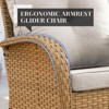 Gymojoy Outdoor Patio Wicker Swivel Chair Glider Chair Table with Removable Cushions - 4 of 4