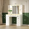 Petrimins Makeup Vanity Desk with Mirror and Tempered Glass Top, 3-Color LED Lights Makeup Table with Power Outlet and 11 Larger Drawers - 4 of 4