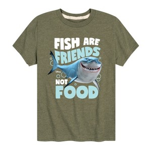 Boys' - Finding Nemo - Bruce Fish Are Friends Not Food Short Sleeve Graphic T-Shirt - 1 of 4