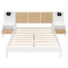 NicBex Queen Platform Bed Frame with Rattan Headboard,Wood Platform Bed with 2 Nightstands and Built-in Lamps,Noise-Free,Easy Assembly - 4 of 4