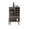 FURNIinspireWine Racks Bar Cabinet Kitchen Cupboard With 8 Built-In Wine Rack, Single Door, Storage Furniture, Gray, 13.3"*23.9"*13.3" - 4 of 4