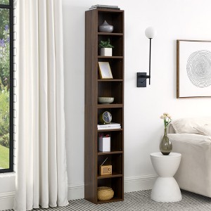 Spassway Decorative Storage Cabinet with Adjustable Shelves 8-Layer Tall Narrow Bookshelf Display Cabinet Media Racks Kids Bookcase Toy Organizer - 1 of 4